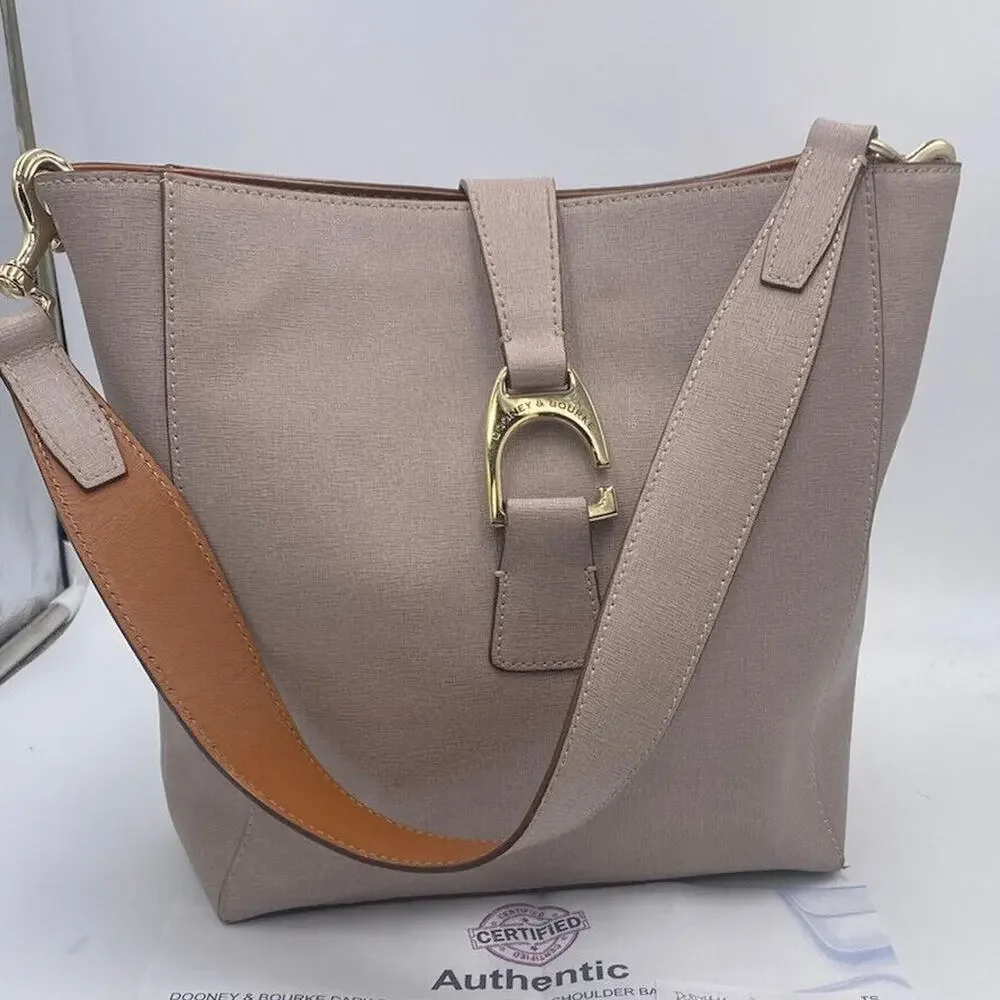 Dooney & Bourke Authenticated Ashby Saffiano Dk Pastel Pink Leather Shoulder Bag